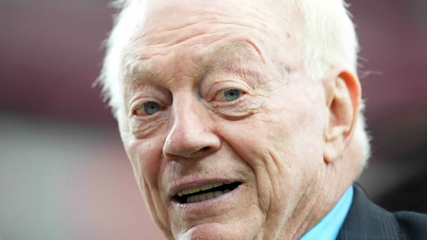 Cowboys owner Jerry Jones looks on prior to the game against the Cardinals at State Farm Stadium.